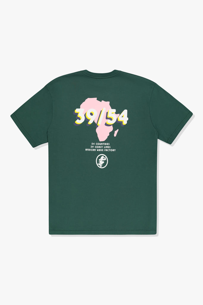 Back of Mami Wata 39/54 Tee “39/54” graphic in pink and yellow.