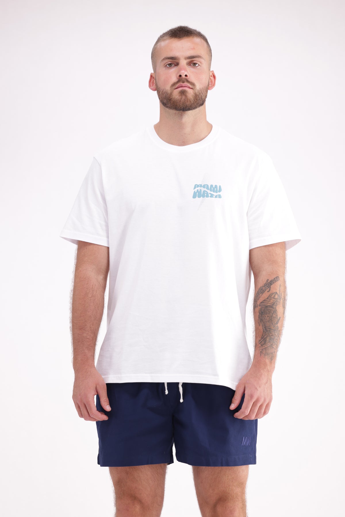 Mami Wata | Surf Maps Short Sleeve Tee White | Mami Wata - African