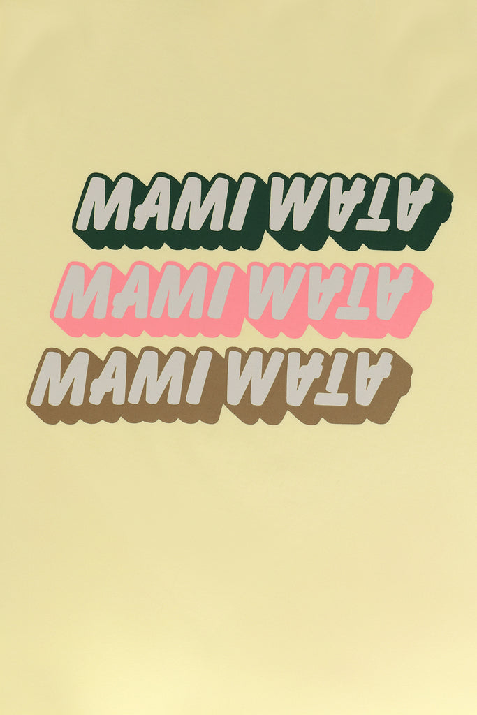 ami 3 Tee in violet and butter yellow, 100% cotton, made in Africa.