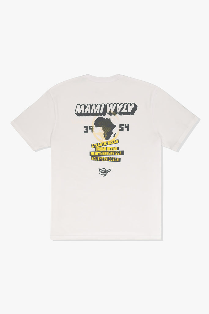 Back view of Mami Wata Tour Tee with 39/54 Africa graphic – African surf culture streetwear